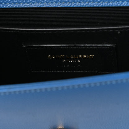 Saint Laurent Grain De Poudre Small Classic Monogram Kate Satchel Blue Clair 7 of 11