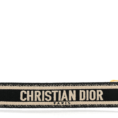 Christian Dior Canvas Embroidered Shoulder Strap Black 4 of 5