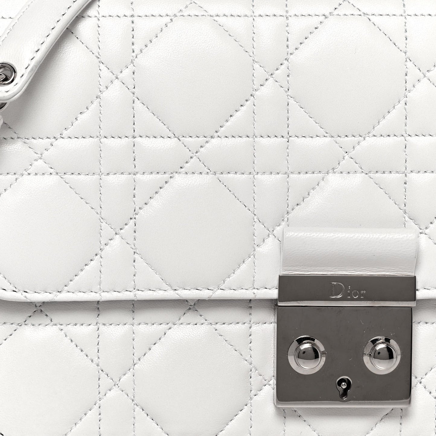 Lambskin Cannage Miss Dior Promenade Pouch White
