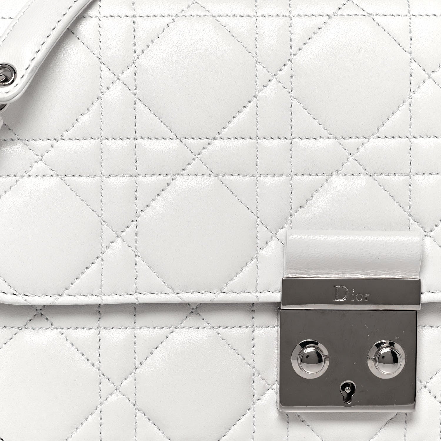 Christian Dior Lambskin Cannage Miss Dior Promenade Pouch White 13 of 14