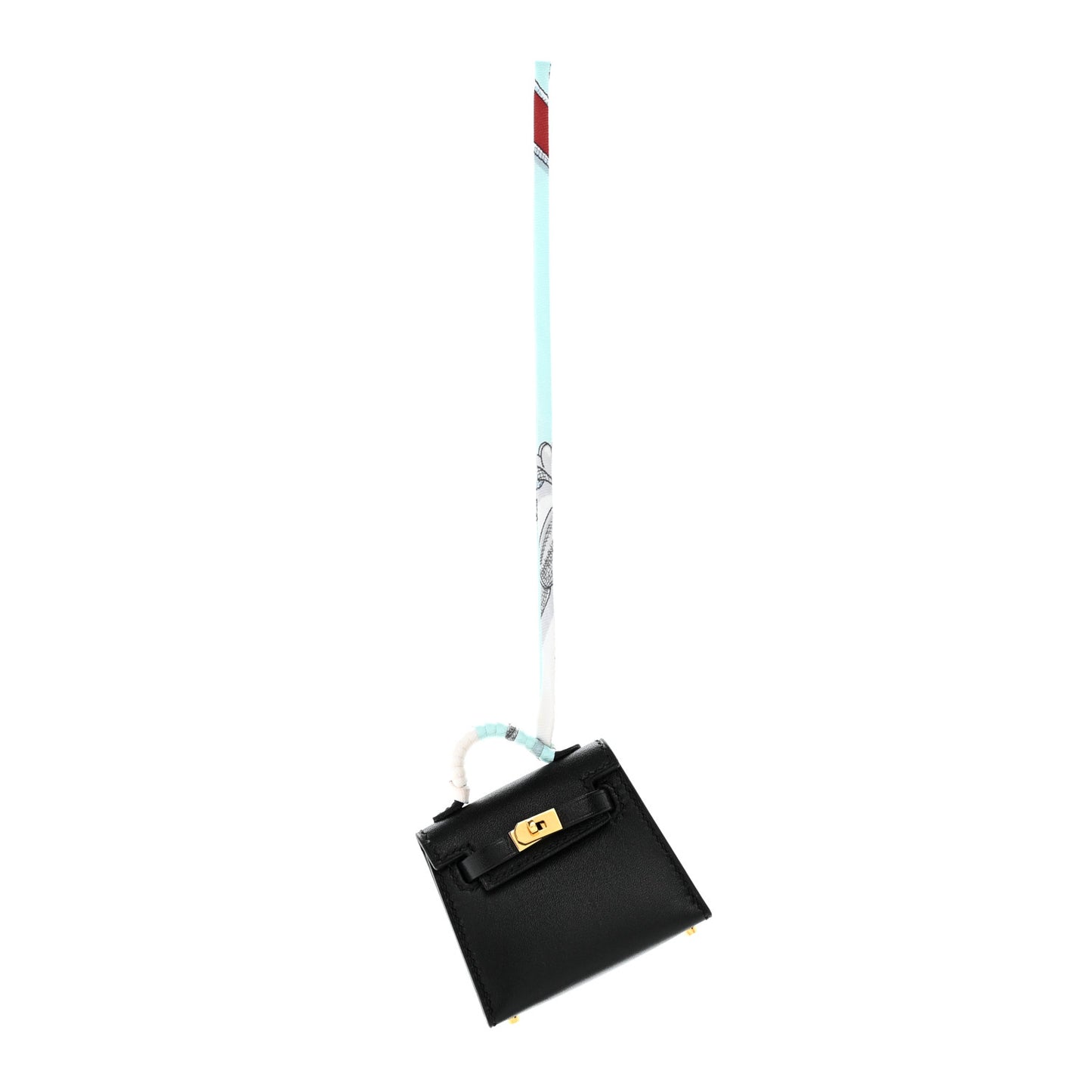 Tadelakt Mini Kelly Twilly Bag Charm Black