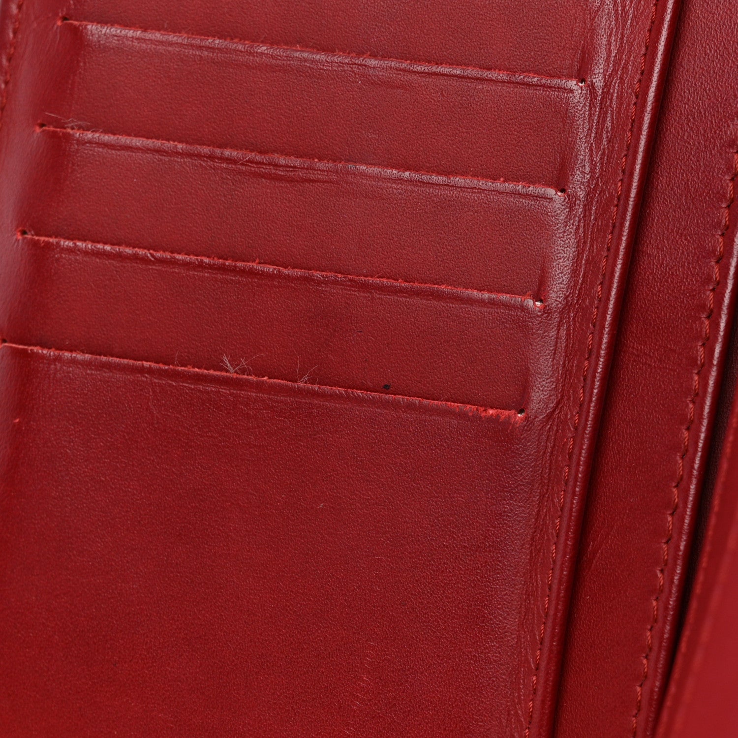 Chanel Caviar Quilted Yen Wallet Red 9 of 12