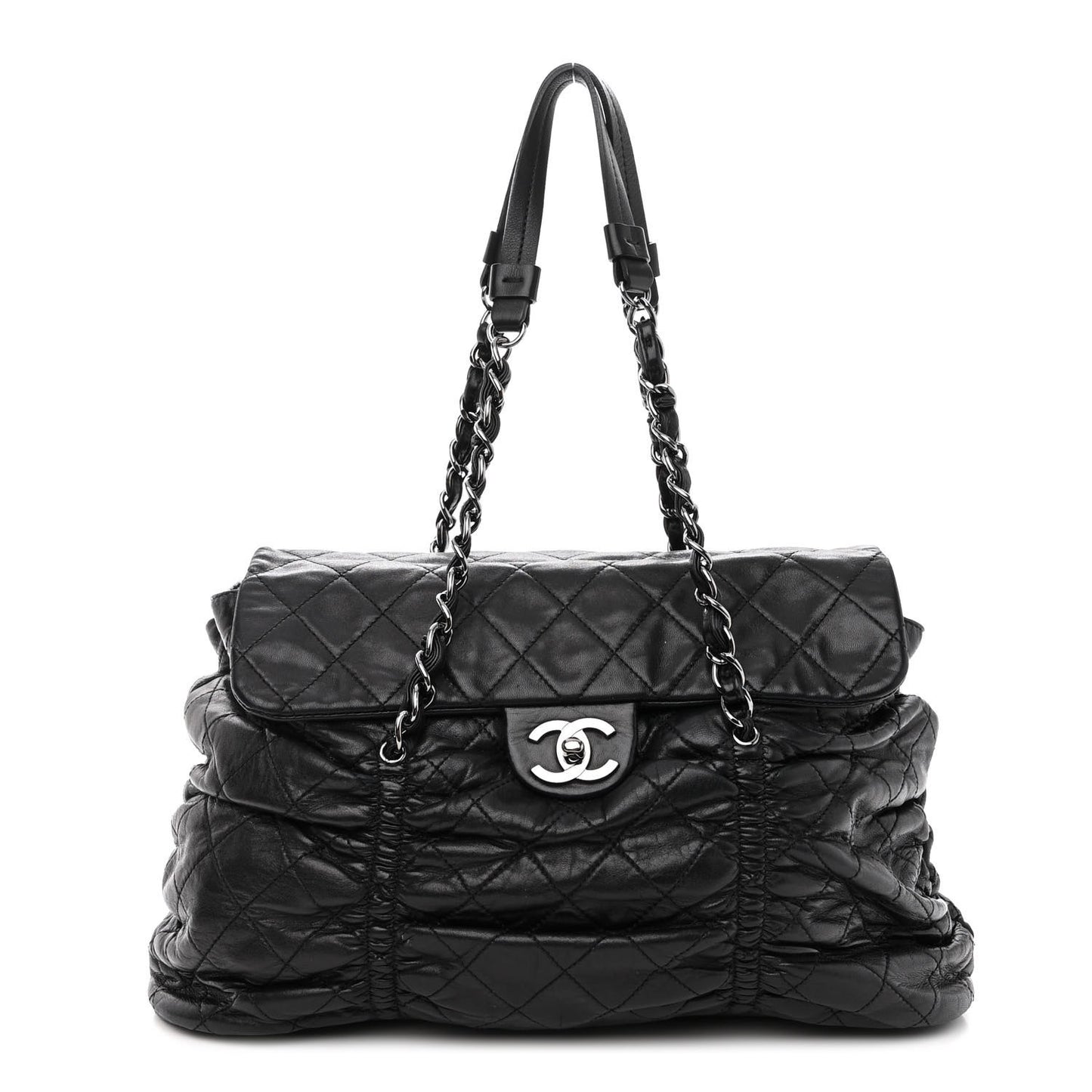 Lambskin Quilted Sharpei Flap Black