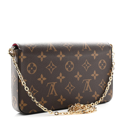 Louis Vuitton Monogram Pochette Felicie Chain Wallet Fuchsia 4 of 13