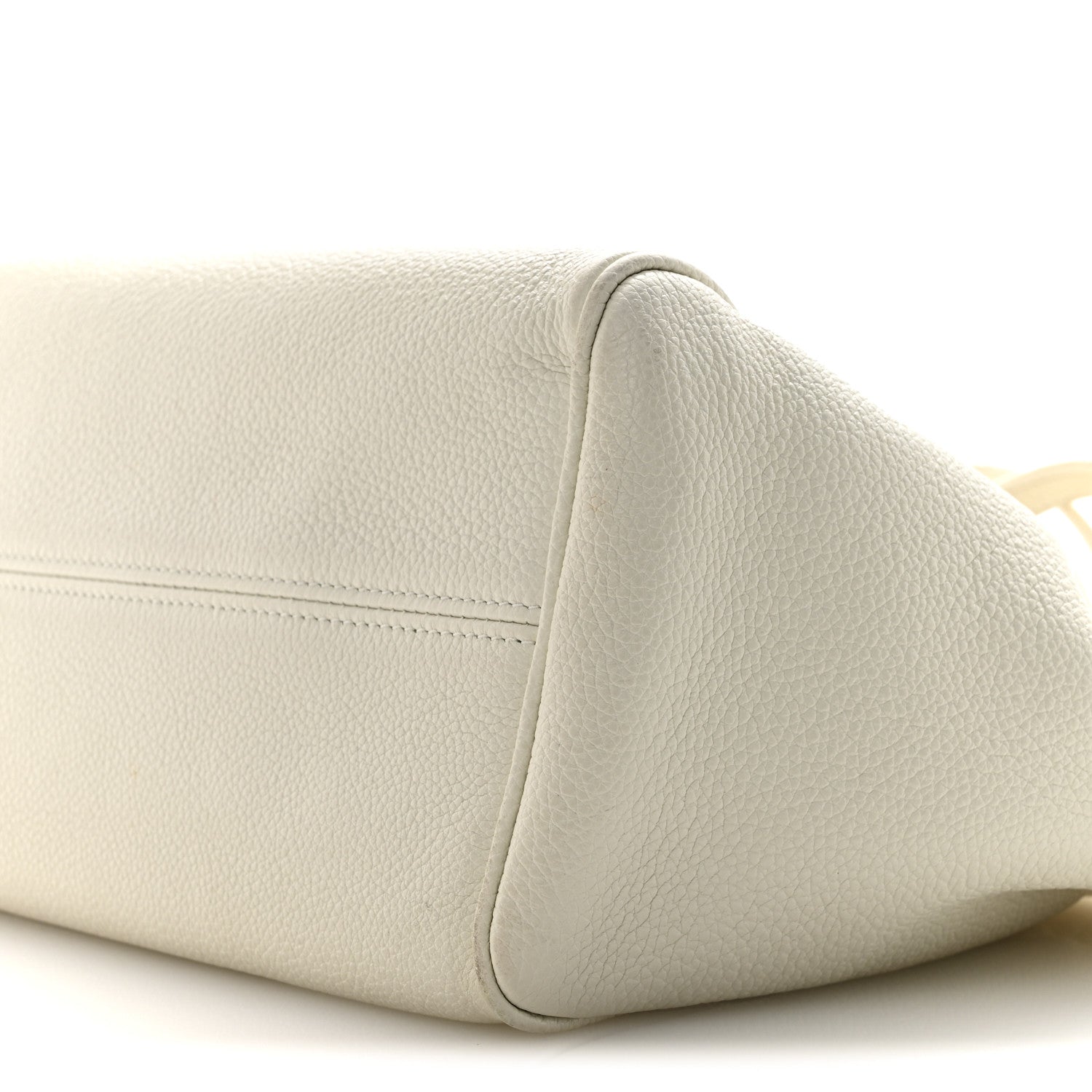 Celine Calfskin Cuir Small Triomphe Cabas Drawstring White 10 of 14