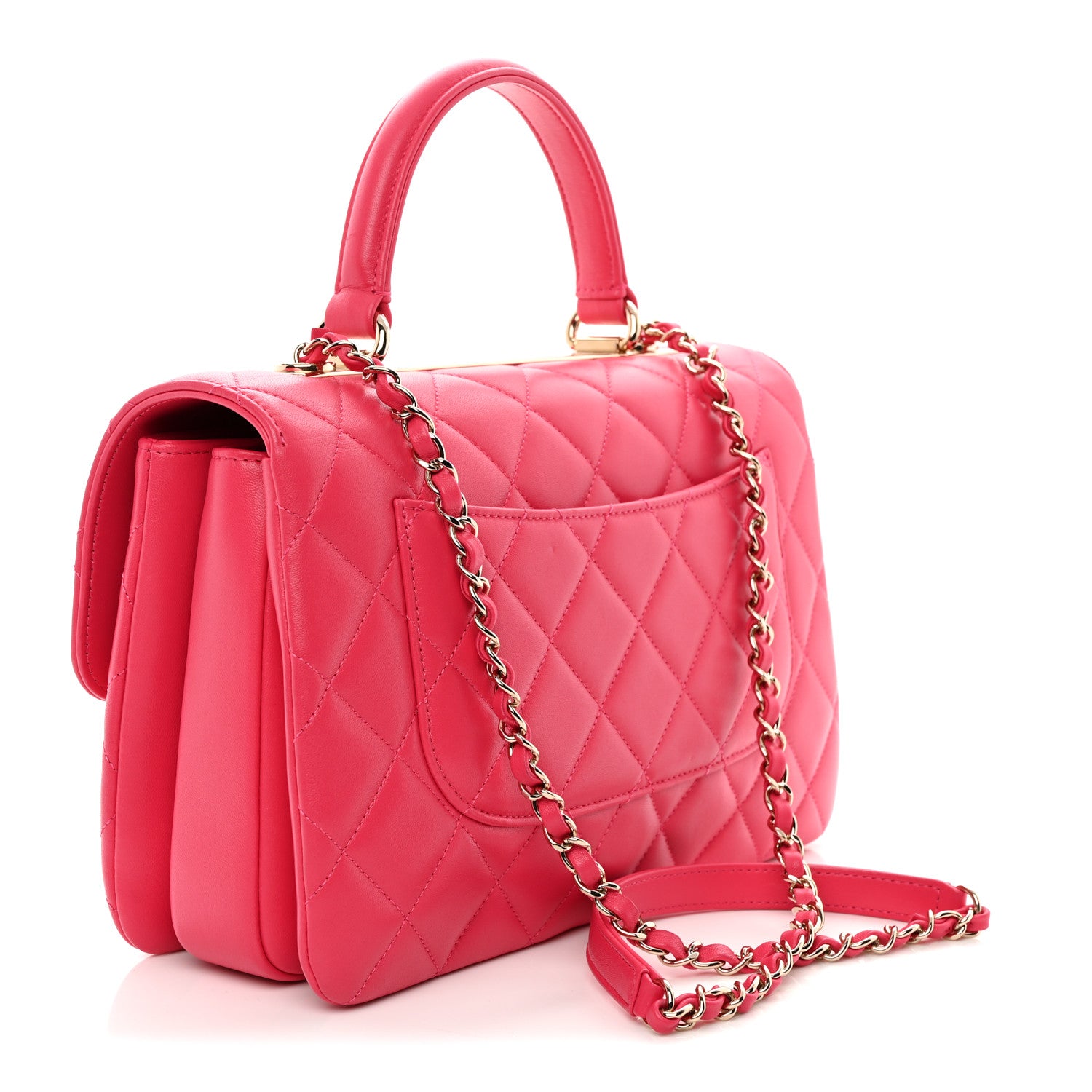 Chanel Lambskin Quilted Medium Trendy CC Flap Dual Handle Bag Dark Pink 3 of 10