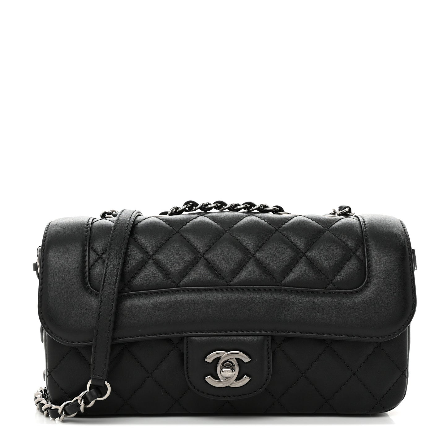 Calfskin Quilted Small Coco Corset Flap Black