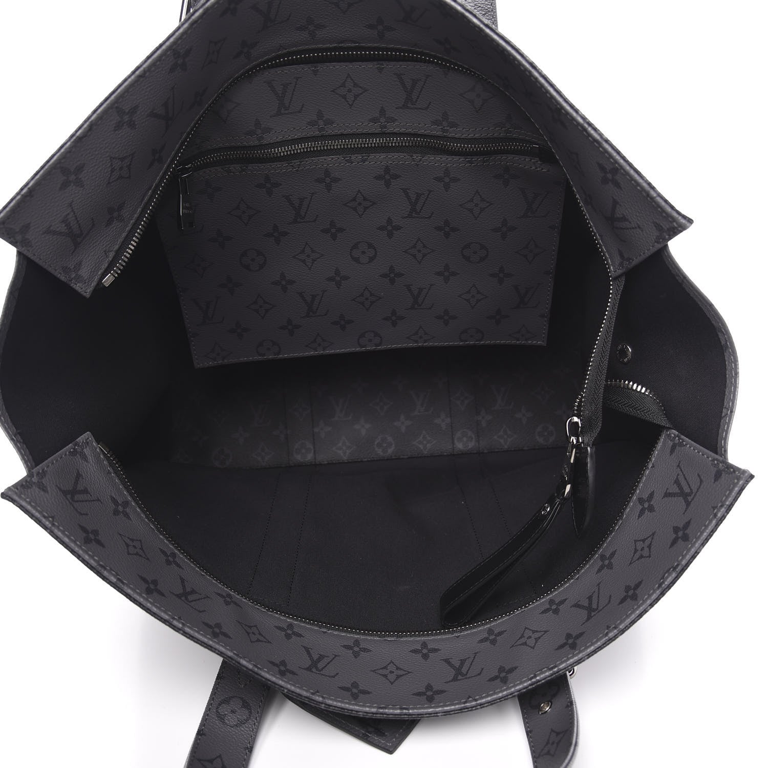 Louis Vuitton Monogram Eclipse Cabas Zippe GM Black 4 of 8