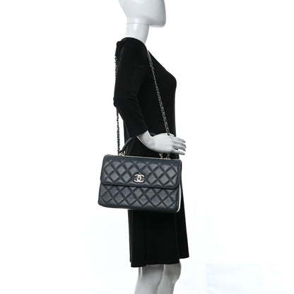 Chanel Lambskin Quilted Medium Trendy CC Flap Dual Handle Bag Dark Grey 2 of 10
