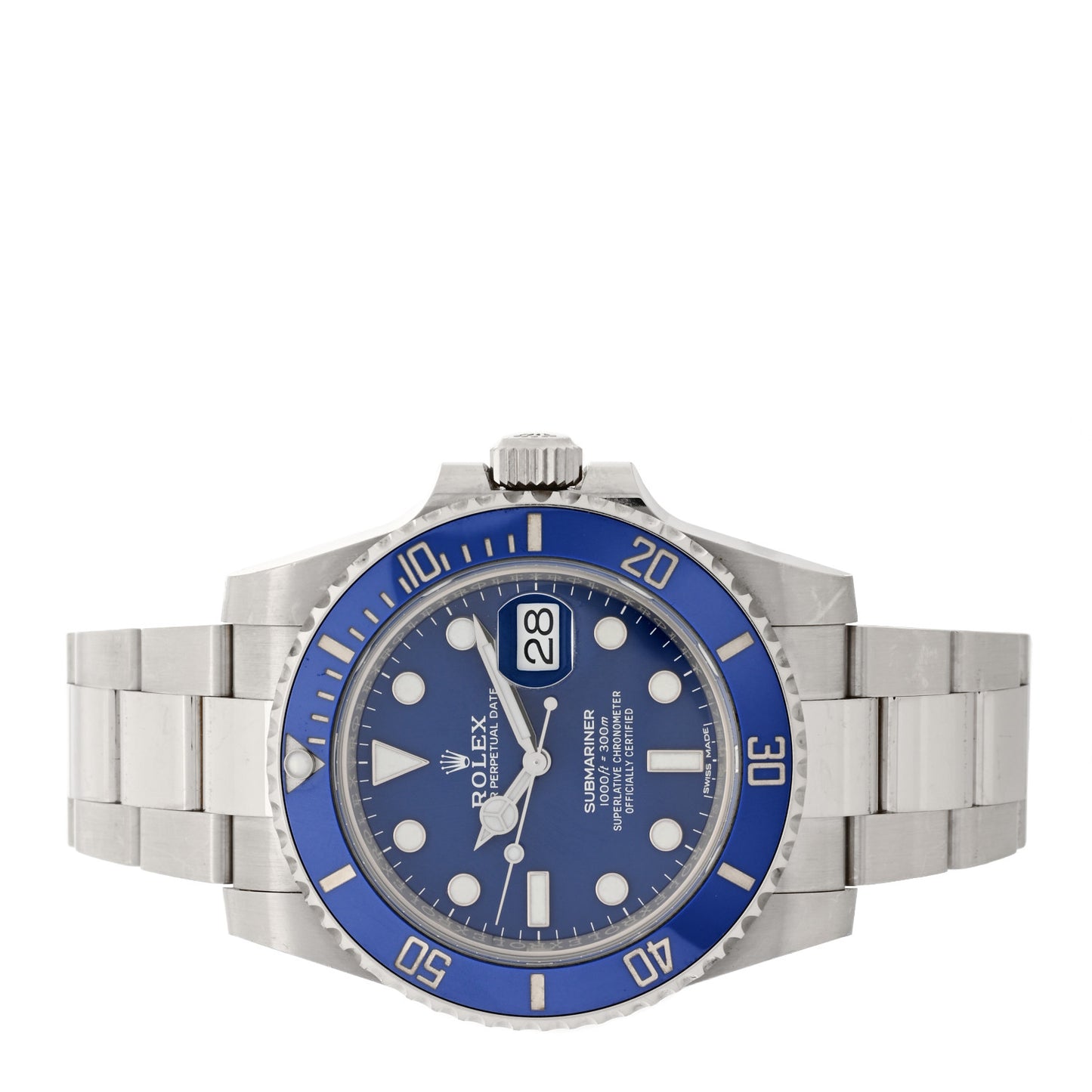 18K White Gold 40mm Oyster Perpetual Submariner Smurf Watch Royal Blue 116619LB