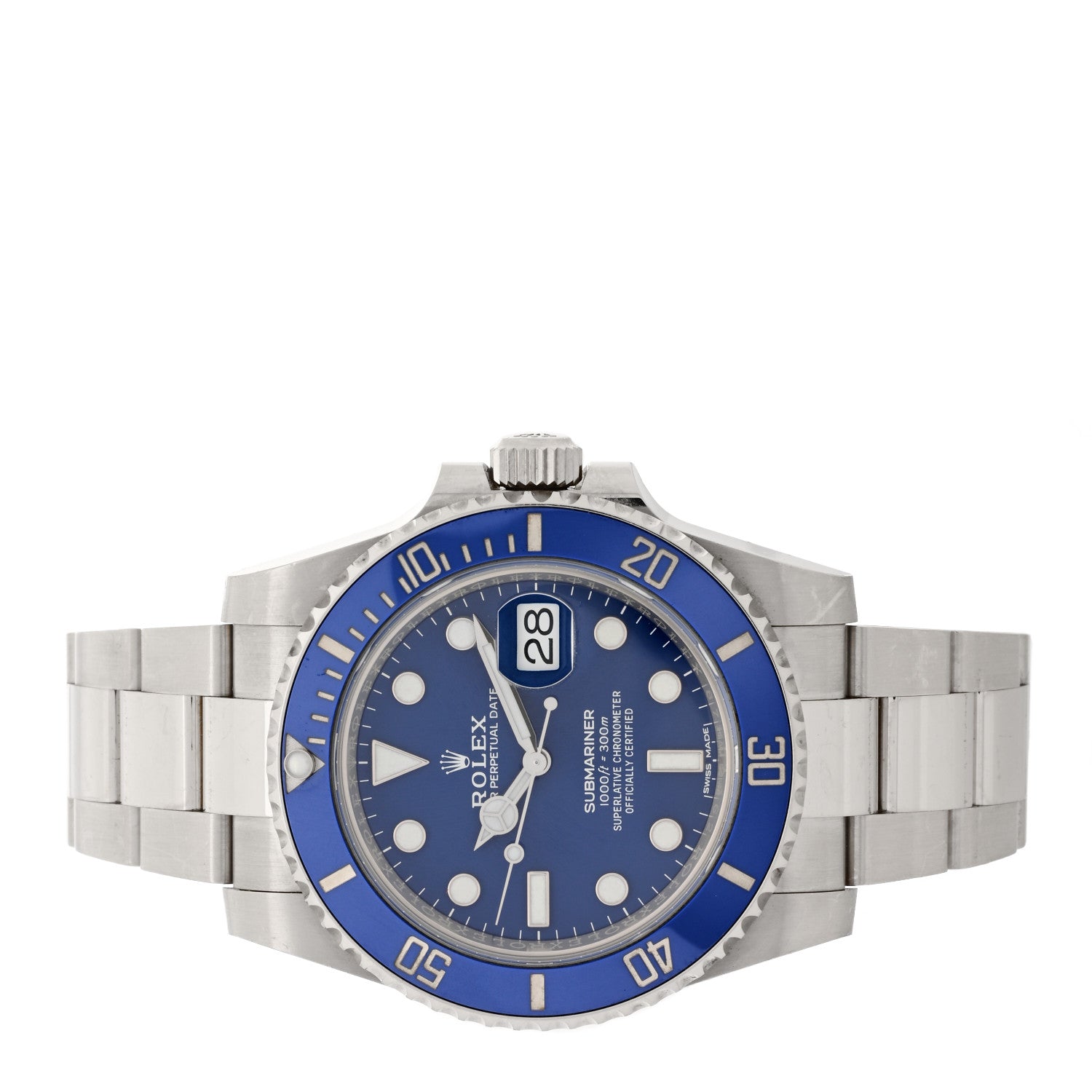 Rolex 18K White Gold 40mm Oyster Perpetual Submariner Smurf Watch Royal Blue 116619LB 2 of 5