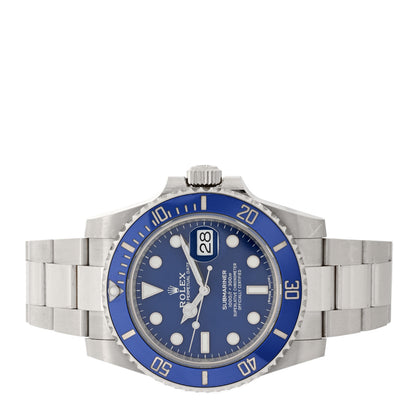 Rolex 18K White Gold 40mm Oyster Perpetual Submariner Smurf Watch Royal Blue 116619LB 2 of 5