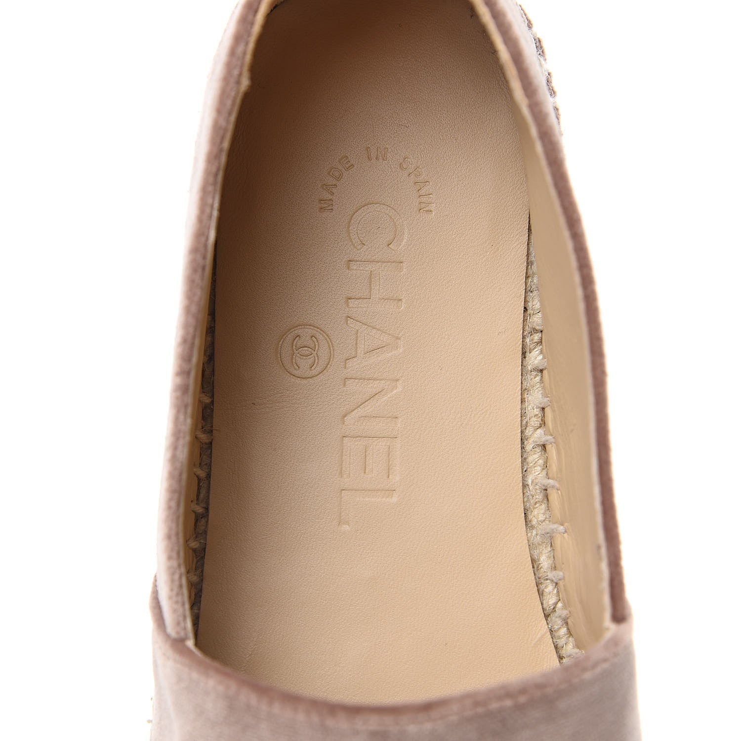 Chanel Velvet Logo Espadrilles 37 Beige Black 7 of 9
