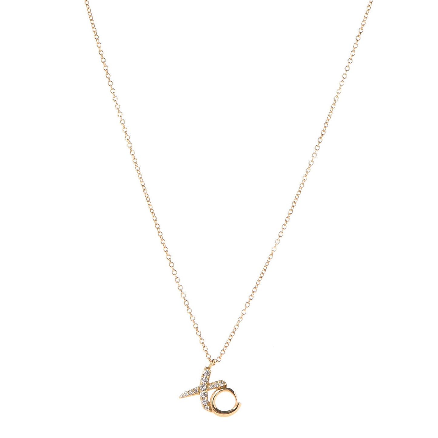 18K Yellow Gold Diamond Paloma Picasso Love & Kisses Pendant Necklace