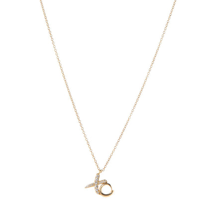 Tiffany 18K Yellow Gold Diamond Paloma Picasso Love & Kisses Pendant Necklace 1 of 7