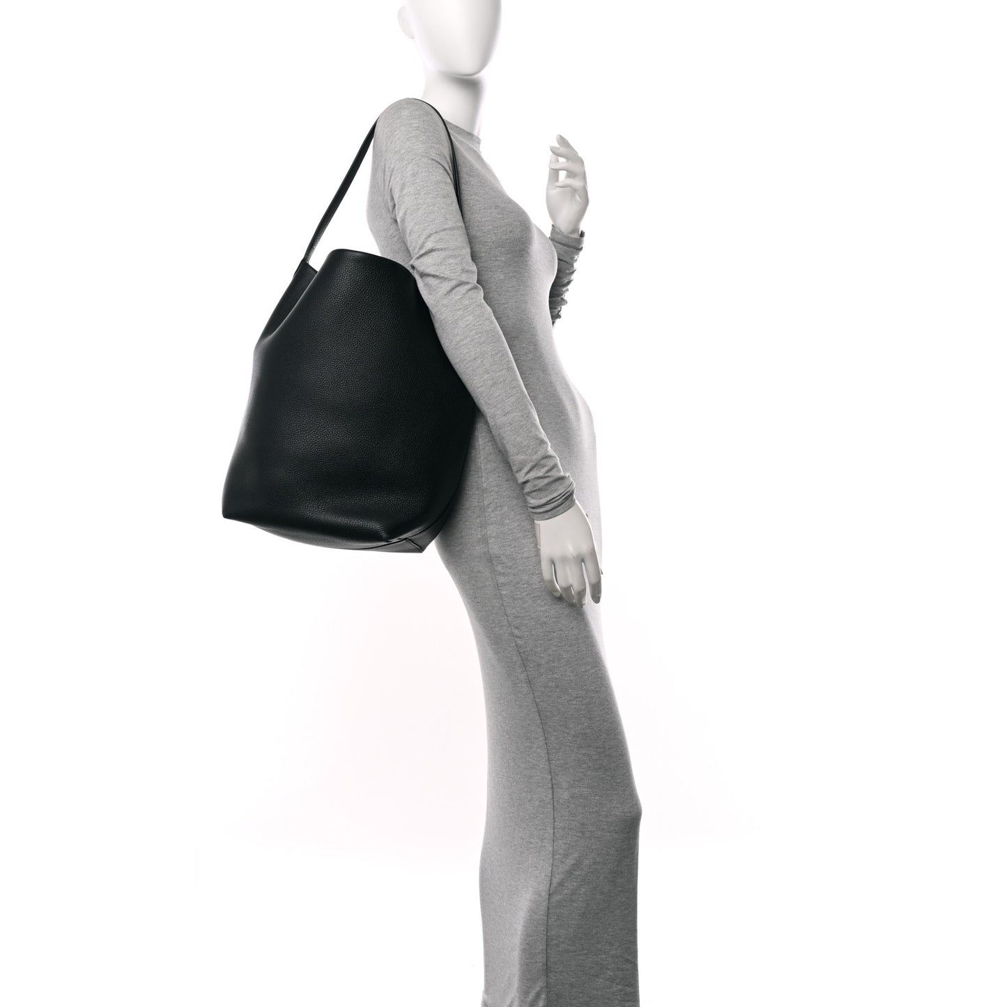 Grained Calfskin Large N/S Park Tote Black