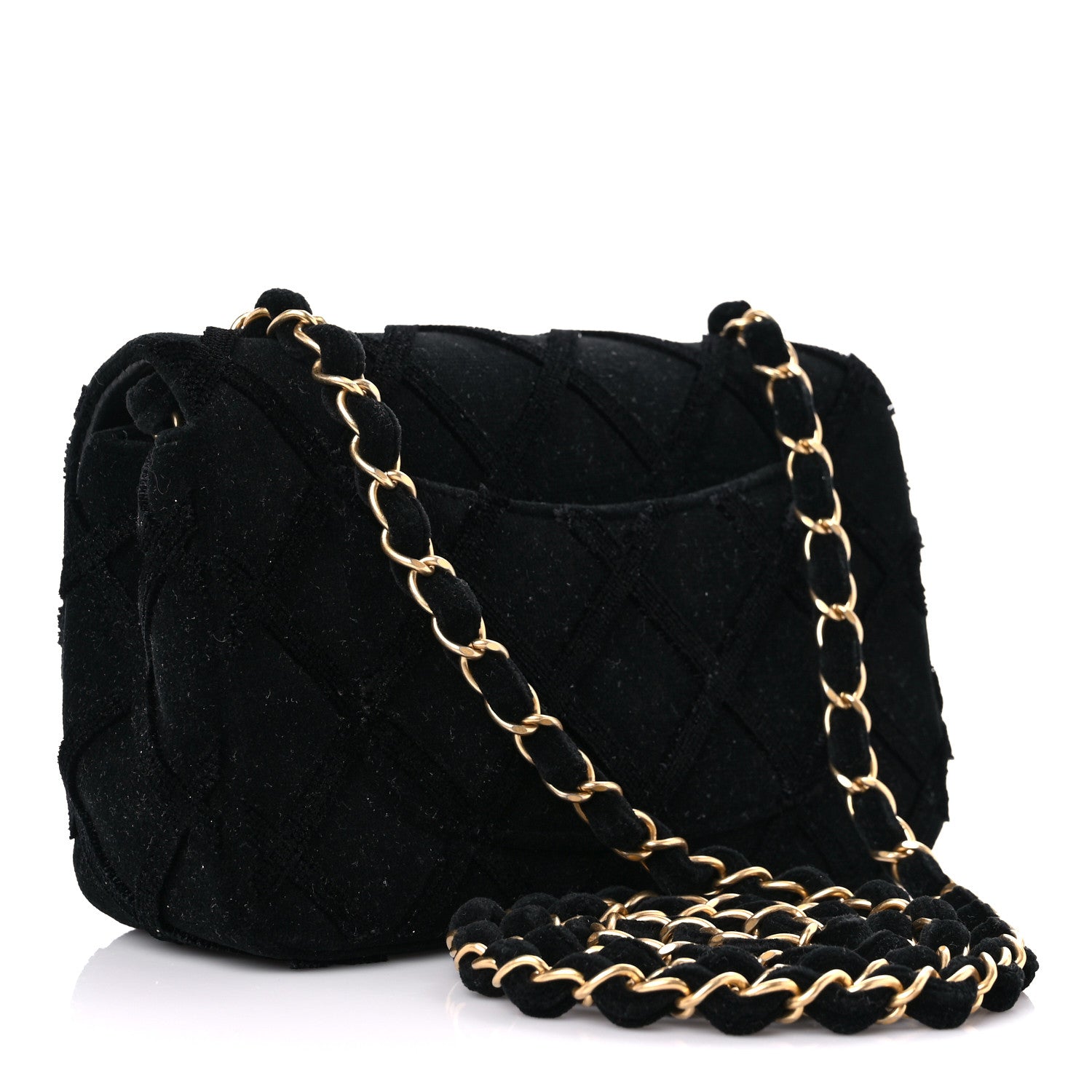Chanel Velvet Quilted Mini Rectangular Flap Black 3 of 10
