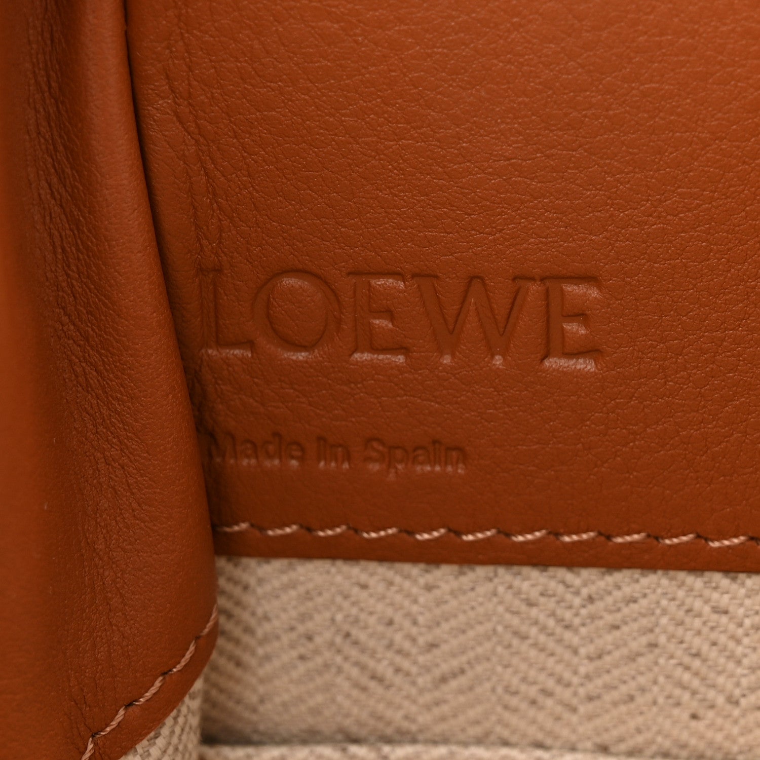Loewe Calfskin Canvas Mini Hammock Shoulder Bag Natural Tan 6 of 10