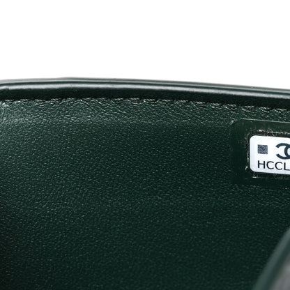 Chanel Calfskin Crocodile Embossed Crococo Passport Holder Emerald 7 of 8