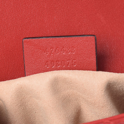 Gucci Calfskin Matelasse Super Mini GG Marmont Shoulder Bag Hibiscus Red 7 of 11