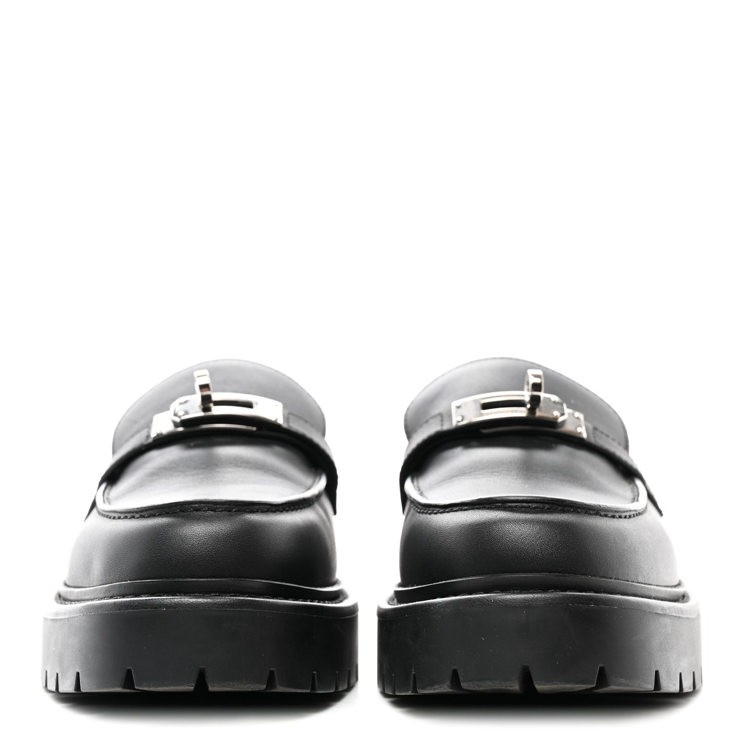 Calfskin Womens Icone Loafers  37.5 Black