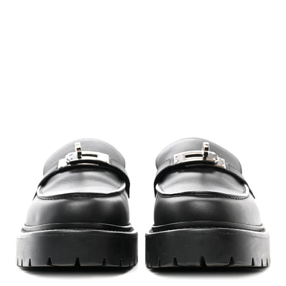 Hermes Calfskin Womens Icone Loafers  37.5 Black 2 of 9