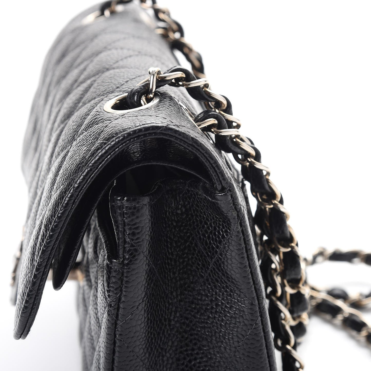 Caviar Quilted Small Double Flap Black