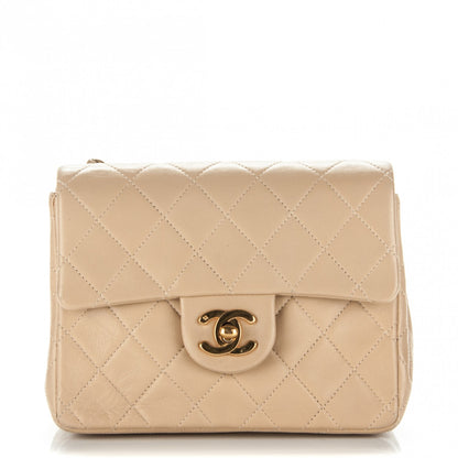 Chanel Lambskin Quilted Mini Square Flap Beige 1 of 8