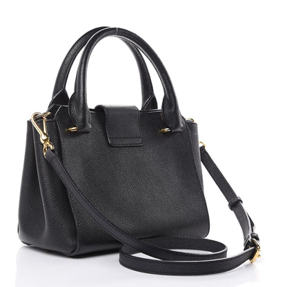 Burberry Soft Grain Calfskin Small Buckle Tote Black 3 of 13