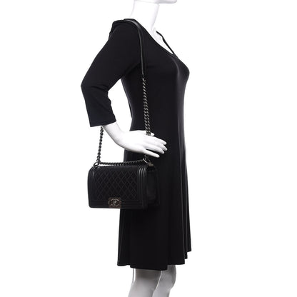 Chanel Lambskin Quilted Medium Boy Flap Black 2 of 12