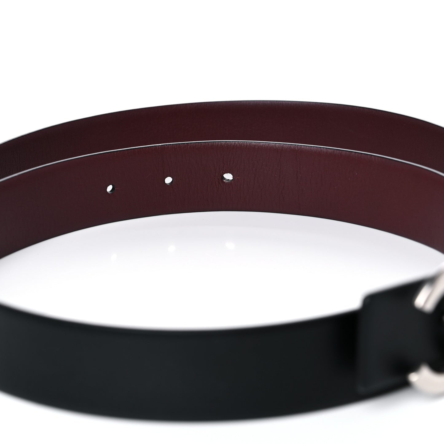 Calfskin CC Reversible Belt 95 Black Burgundy