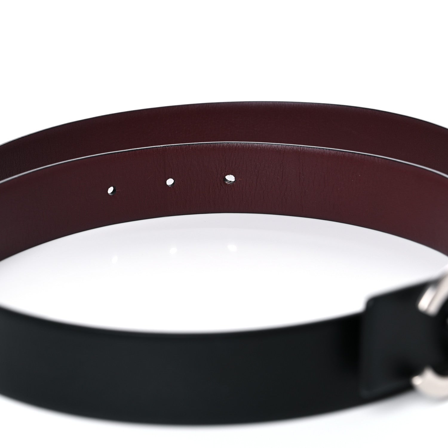 Chanel Calfskin CC Reversible Belt 95 Black Burgundy 5 of 6