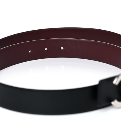 Chanel Calfskin CC Reversible Belt 95 Black Burgundy 5 of 6