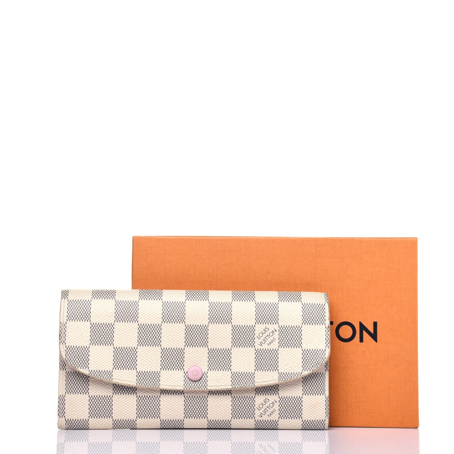 Louis Vuitton Damier Azur Emilie Wallet Rose Ballerine 14 of 14