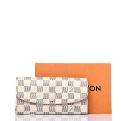 Louis Vuitton Damier Azur Emilie Wallet Rose Ballerine 14 of 14