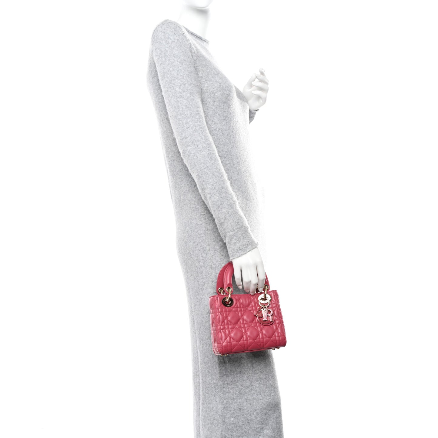 Lambskin Cannage Mini Lady Dior Pink