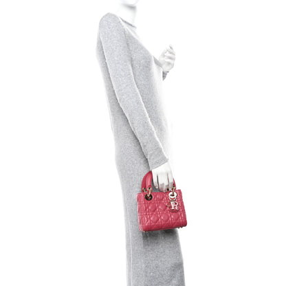 Christian Dior Lambskin Cannage Mini Lady Dior Pink 2 of 10