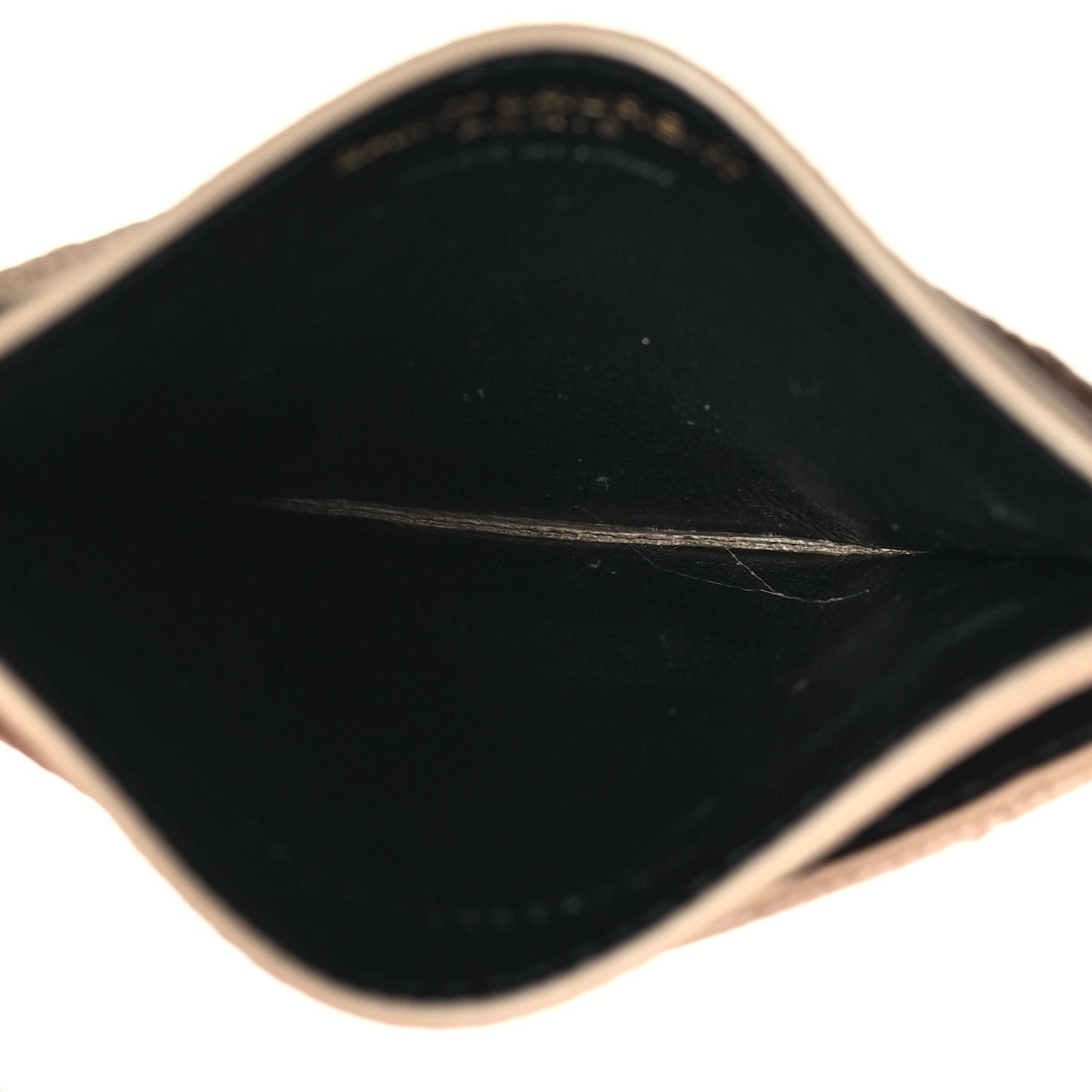 Grain De Poudre Matelasse Chevron Monogram Credit Card Case Dark Beige