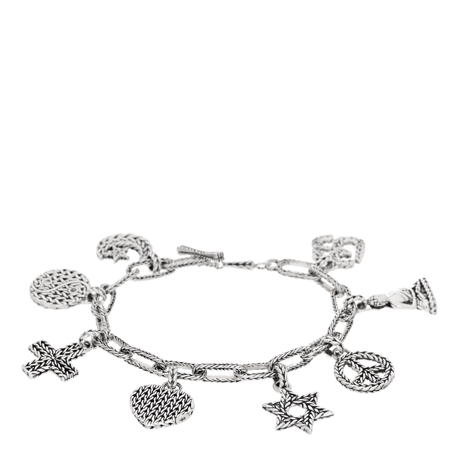 John Hardy Sterling Silver 8 Charm Bracelet 1 of 3