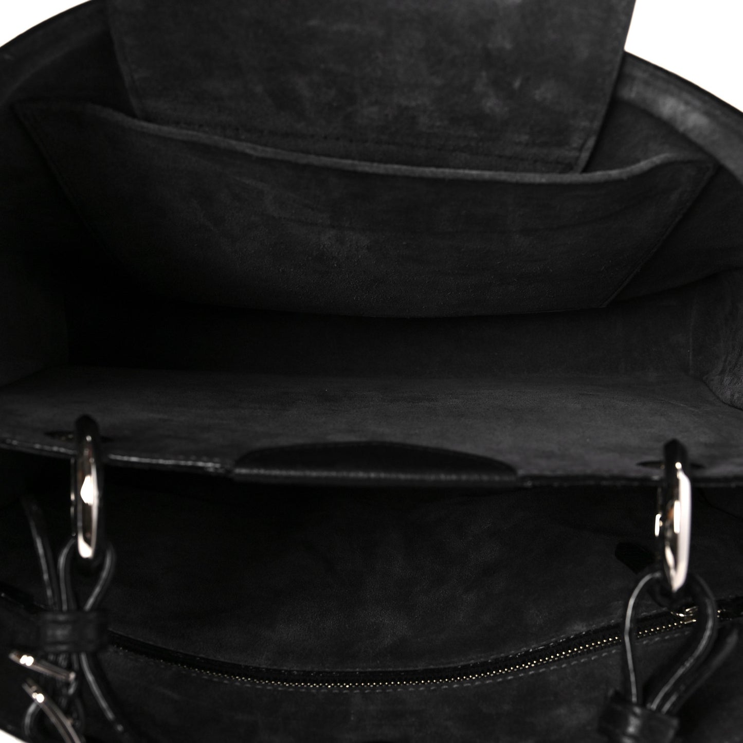 Calfskin Large Varenne Logo Top Handle Satchel Black