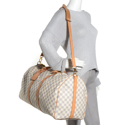 Louis Vuitton Damier Azur Keepall Bandouliere 55 2 of 7