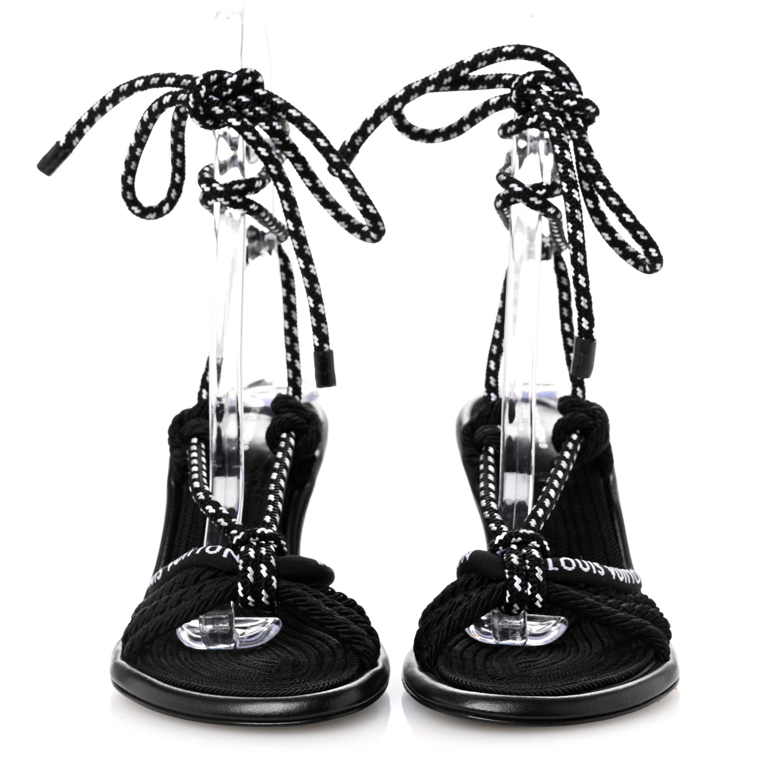 Louis Vuitton Fabric Maia Rope Wedge Sandal 38 Black 3 of 8