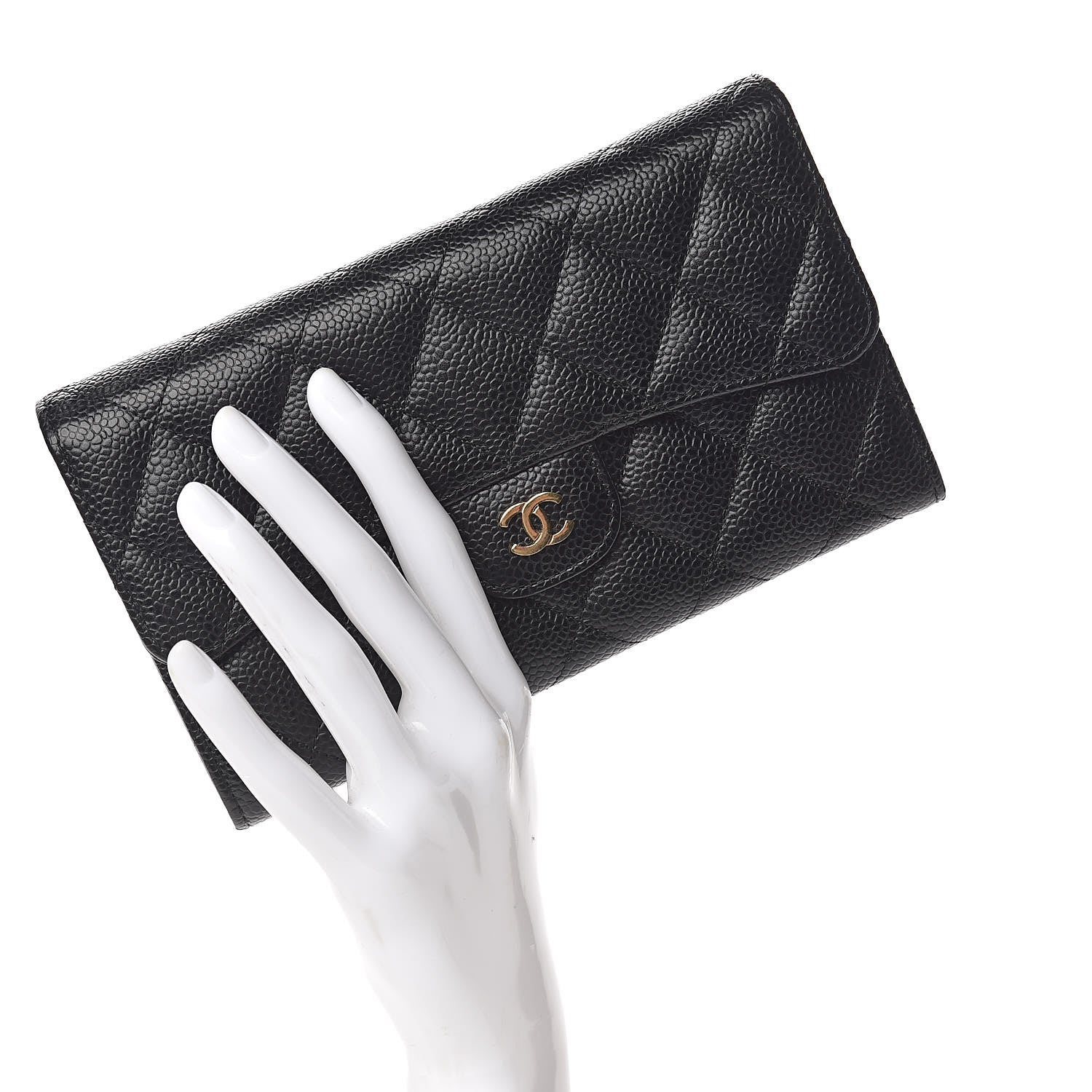 Chanel Caviar Quilted Large Flap Wallet Black 2 of 11