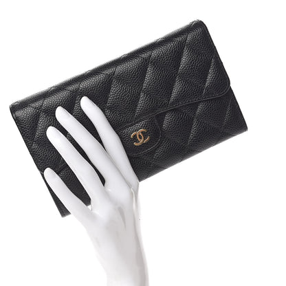 Chanel Caviar Quilted Large Flap Wallet Black 2 of 11