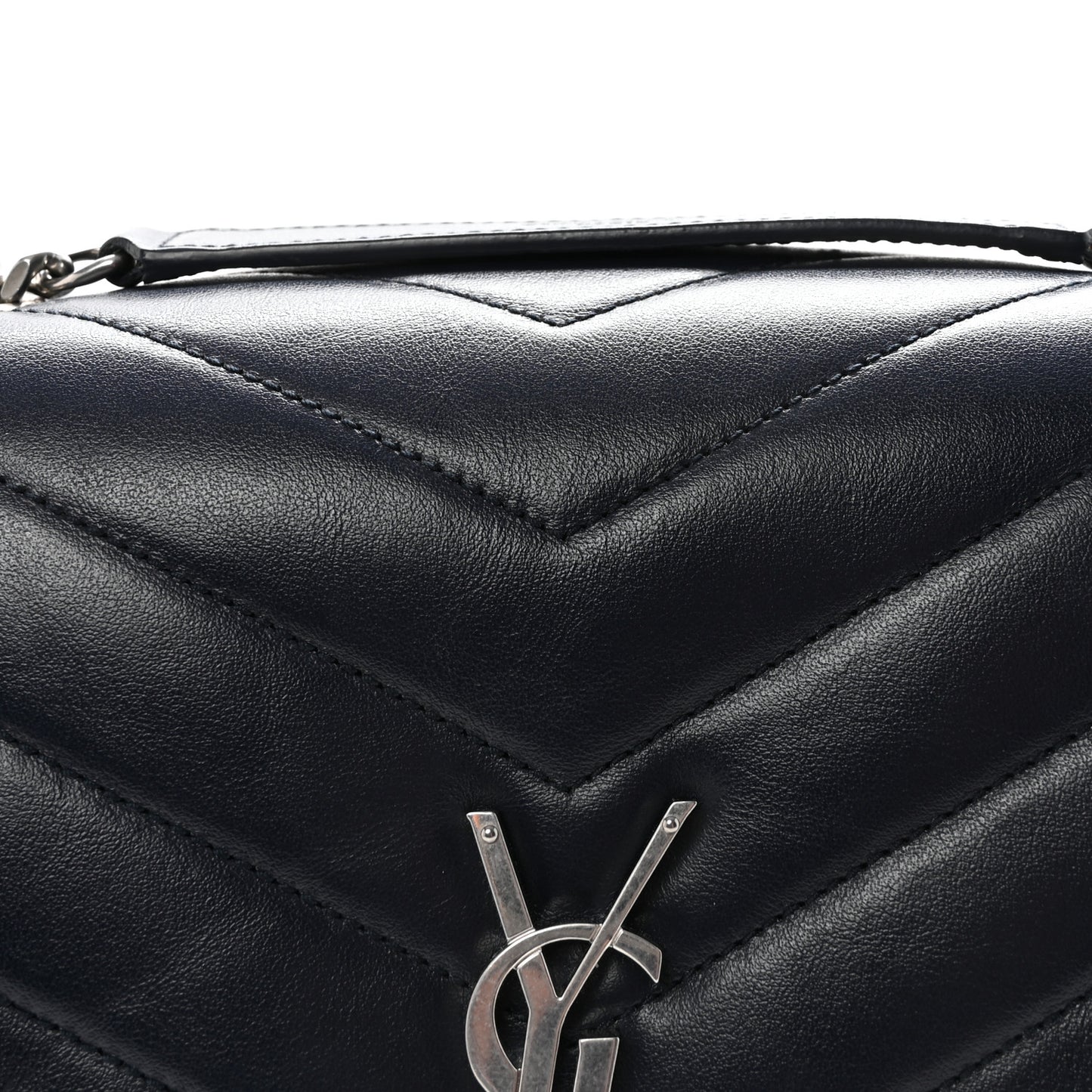 Calfskin Y Quilted Monogram Medium Loulou Chain Satchel Deep Marine