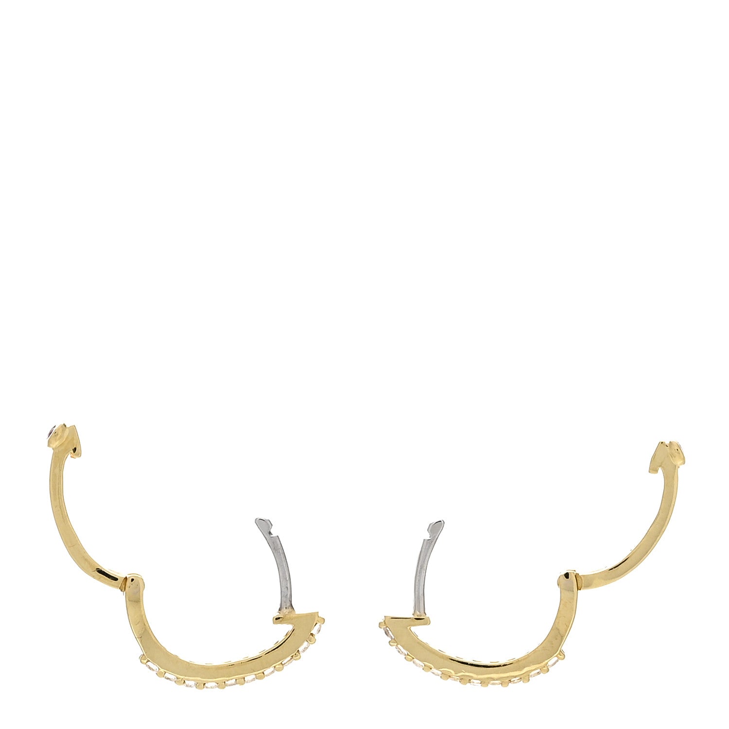 Roberto Coin 18K Yellow Gold Diamond Baby Huggie Hoop Earrings 3 of 4