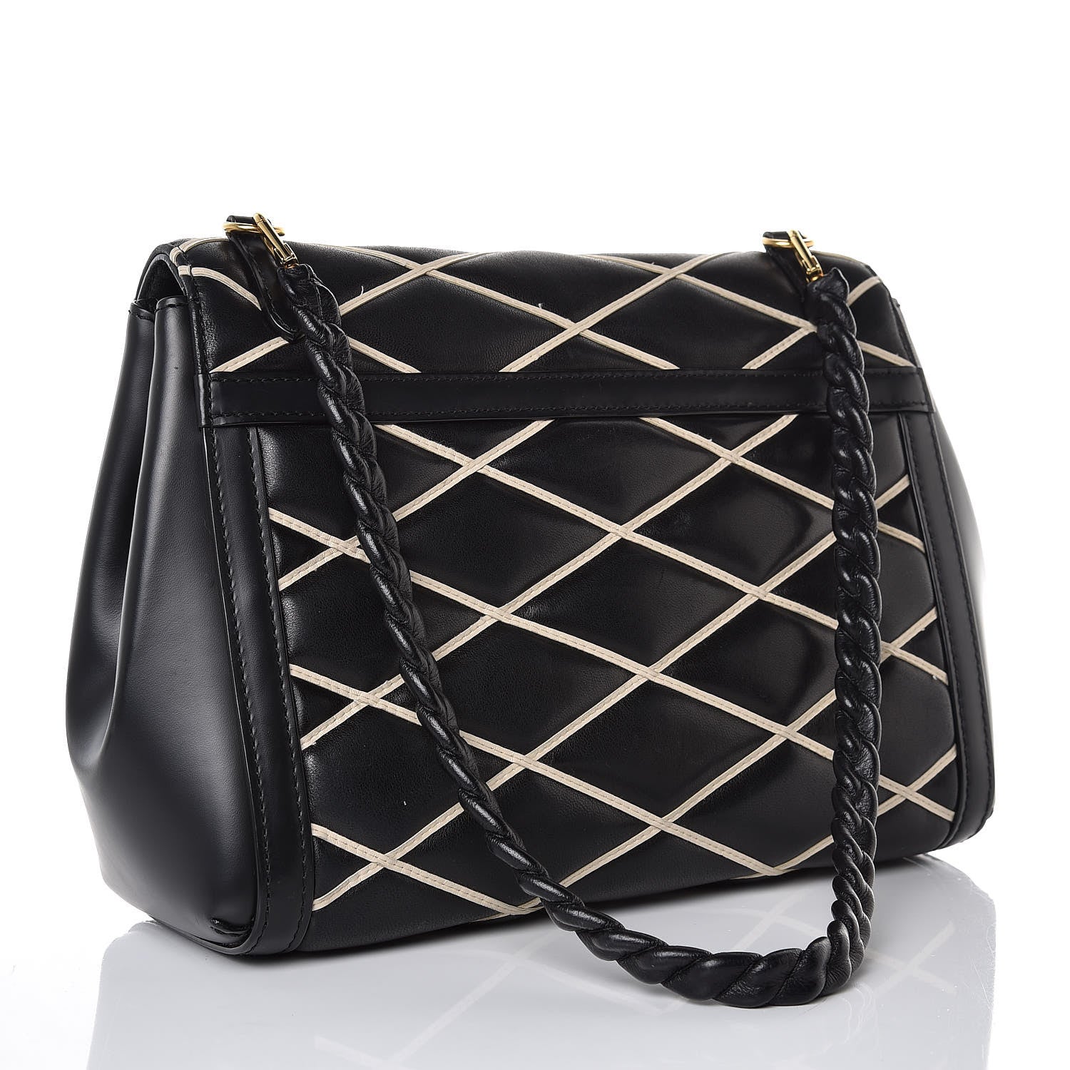 Louis Vuitton Lambskin Malletage Pochette Flap Black 3 of 10