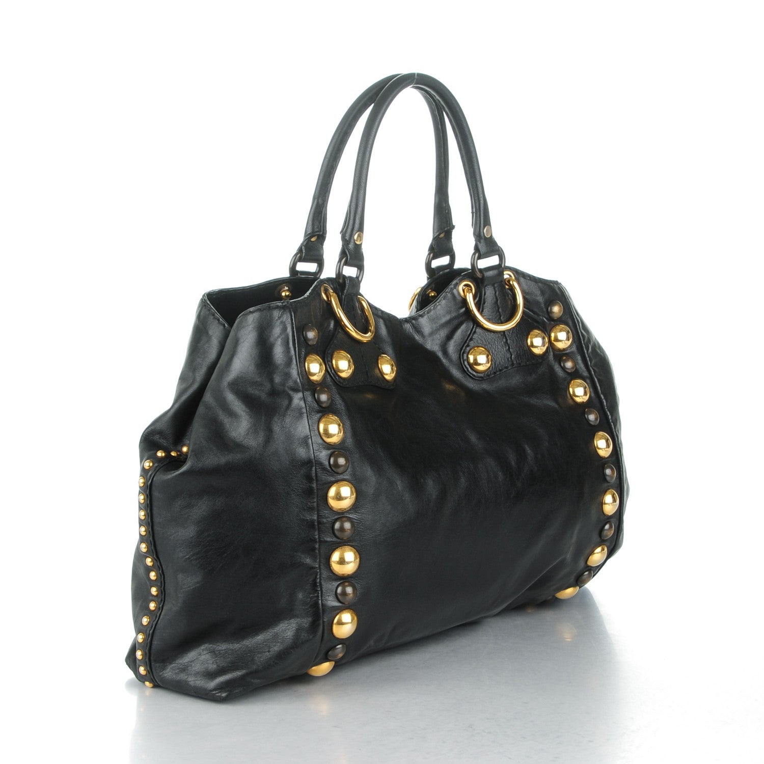 Gucci Calfskin Suede Fringe Large Babouska Tote Black 3 of 7