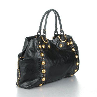 Gucci Calfskin Suede Fringe Large Babouska Tote Black 3 of 7