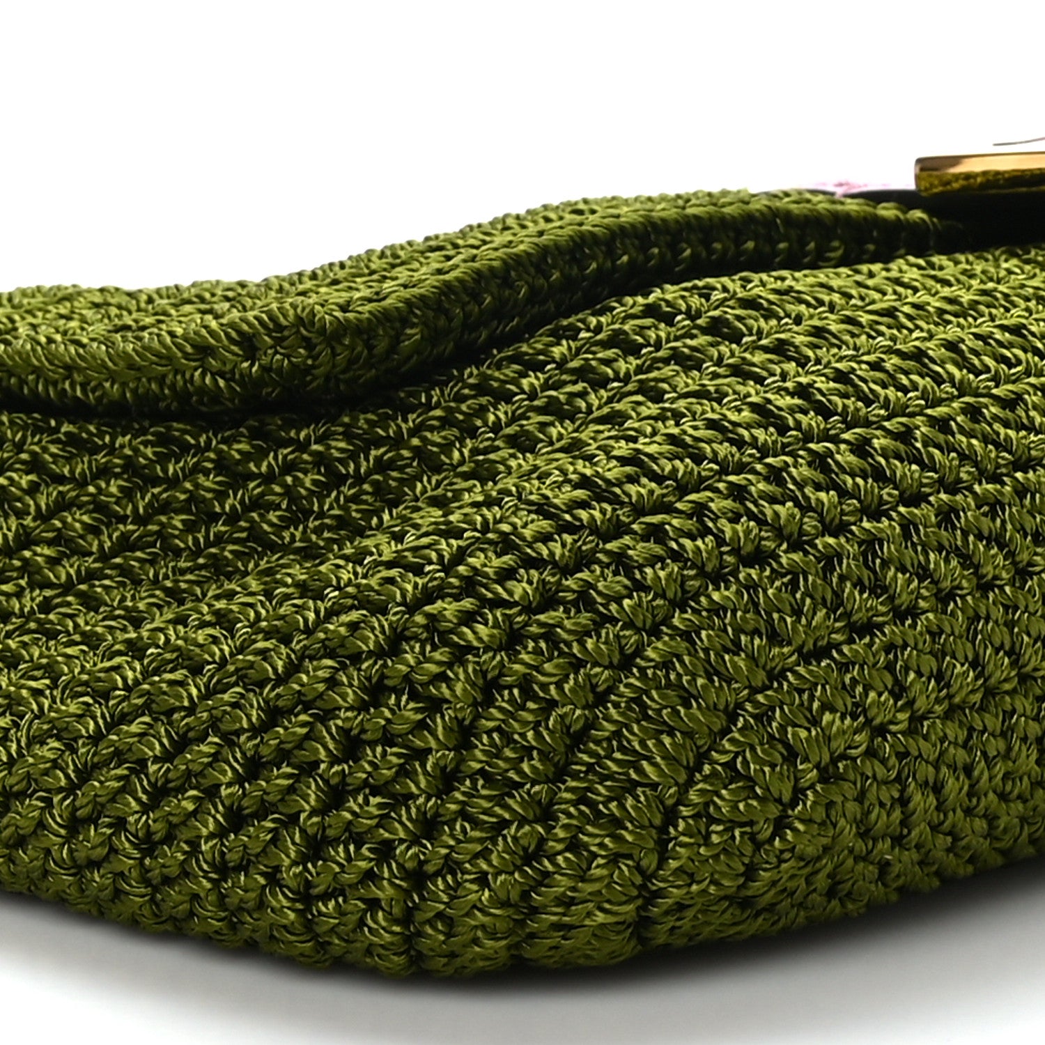 Fendi Fabric Crochet Vitello Grace Plexiglass Baguette Verde Lavanda 7 of 8